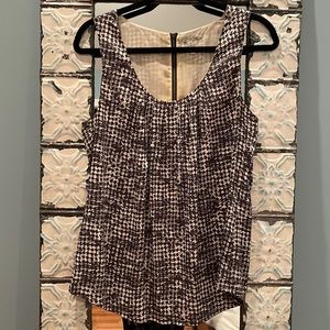 Silk houndstooth tank